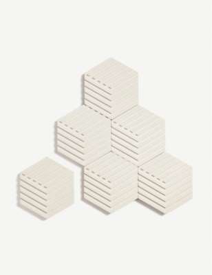 AREAWARE Table Tiles concrete and cork coasters set of six