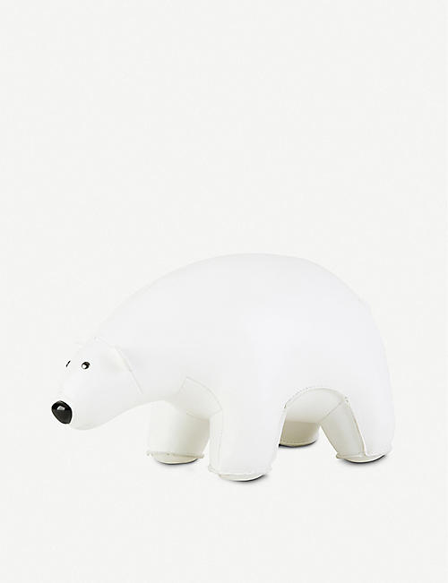 ZUNY: Polar Bear faux-leather bookend 25cm