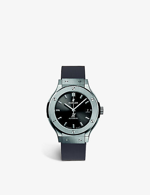 HUBLOT: 565.NX.1171.LR Classic Fusion titanium and rubber automatic watch