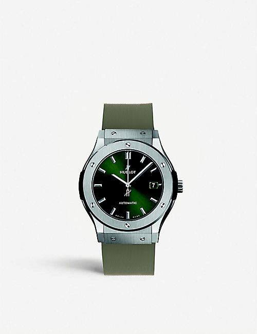 HUBLOT: 511.NX.8970.RX Classic Fusion titanium and rubber strap automatic watch