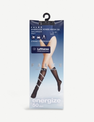 Shop Falke Women's Black Energize 50 Denier Knee-high Socks