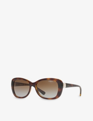 Shop Vogue Women's Brown Vo2943sb Butterfly-frame Tortoiseshell Acetate Sunglasses