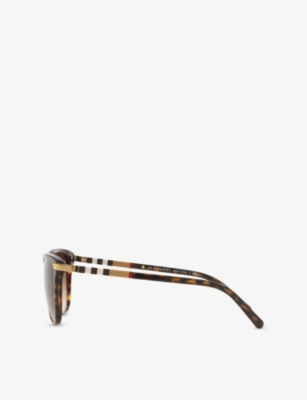 Burberry Womens Be4216 Cat Eye-frame Acetate Sunglasses Brown In Brown
