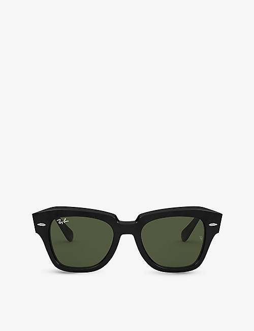 RAY-BAN: RB2186 rectangular-frame acetate sunglasses