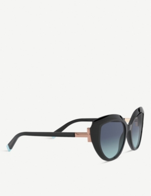 Shop Tiffany & Co Plastic And Acetate Cat-eye Sunglasses In Black
