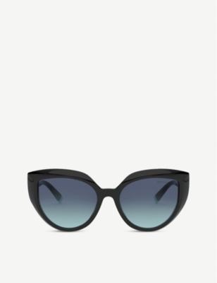 Shop Tiffany & Co Plastic And Acetate Cat-eye Sunglasses In Black
