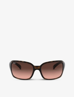 Ray Ban Rb4068 Acetate Square-frame Sunglasses In Brown
