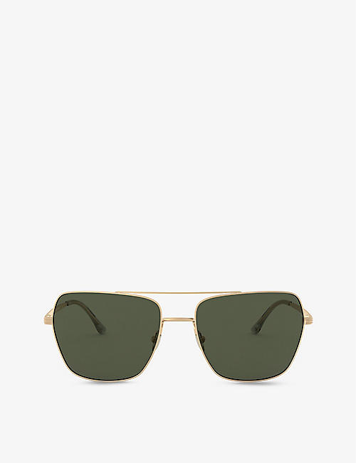GIORGIO ARMANI: AR6105 rectangular pilot-frame sunglasses