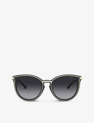 Michael Kors Mk1077 54 Brisbane Cat-eye Sunglasses In Black