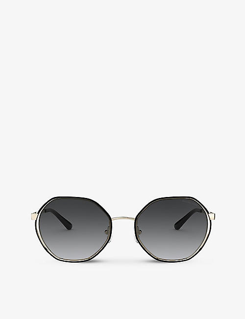 MICHAEL KORS: MK1072 57 Porto metal irregular-frame sunglasses