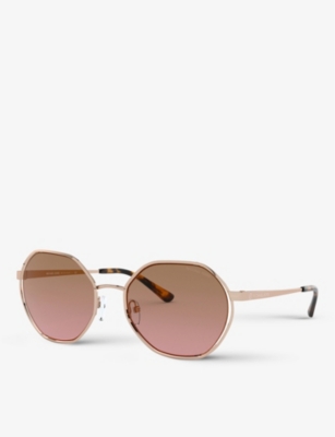Michael Kors Mk1072 Porto Irregular-frame Sunglasses In Gold
