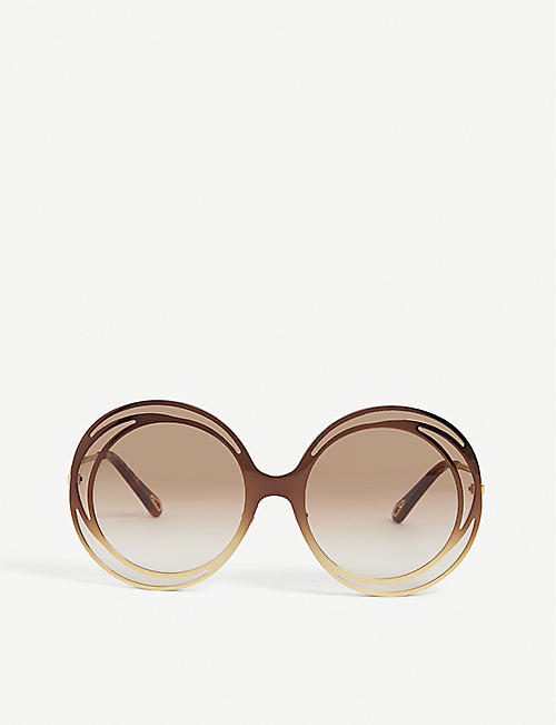 CHLOE: CE170S round-frame metal sunglasses