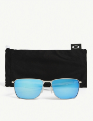 Shop Oakley Men's Silver Oo4142 Ejector Metal Rectangular-frame Sunglasses