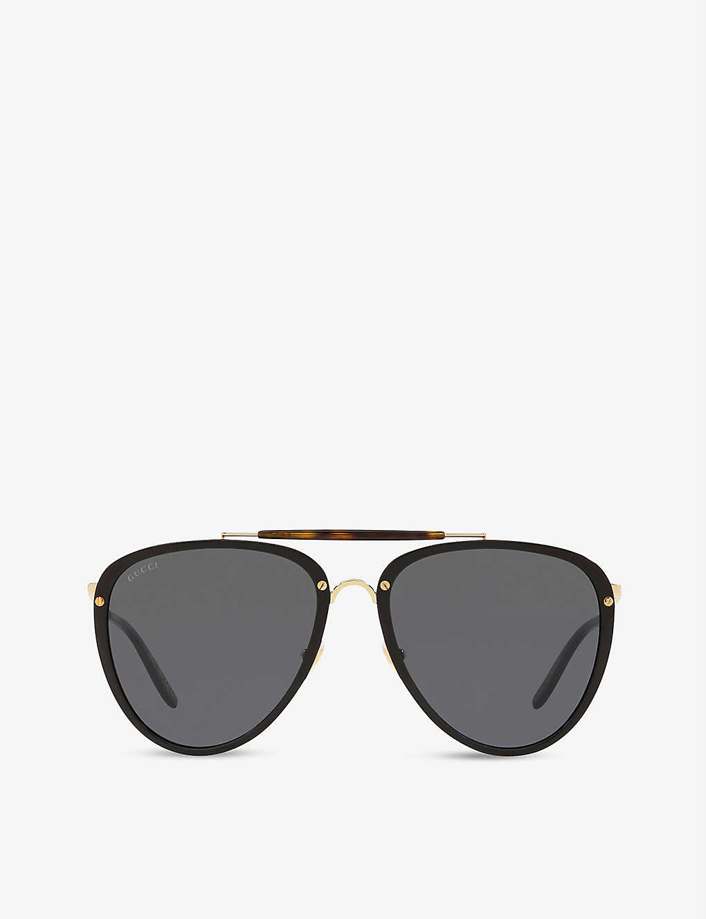 Gucci Gg0672s Pilot-frame Acetate Sunglasses In Black