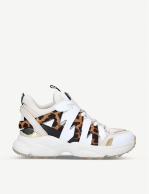 michael michael kors hero leather and mesh trainer