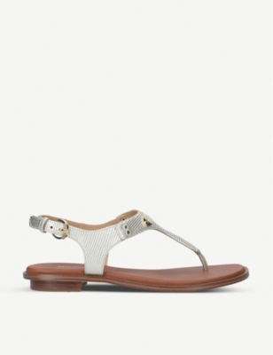 Plate leather thong sandals 