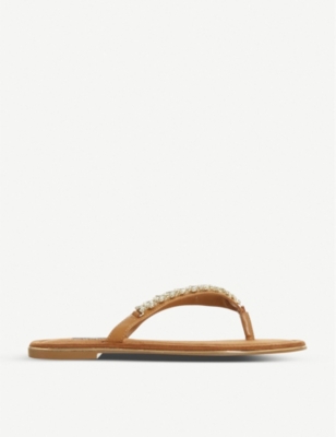 diamante flip flops dune