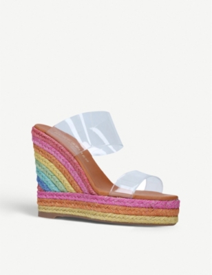 rainbow wedge sandals