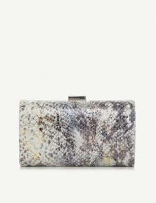 dune grey clutch bag