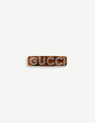 Shop Gucci Women's Plexi Embellished Crystal And Resin Single Clip