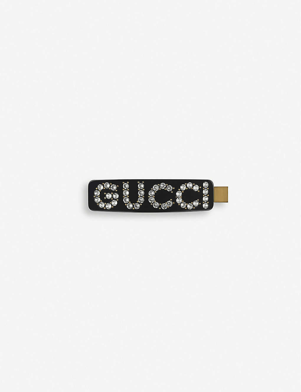 Shop Gucci Womens Plexi Embellished Crystal And Resin Single Clip
