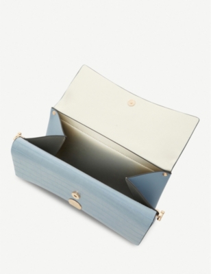 pale blue clutch bag
