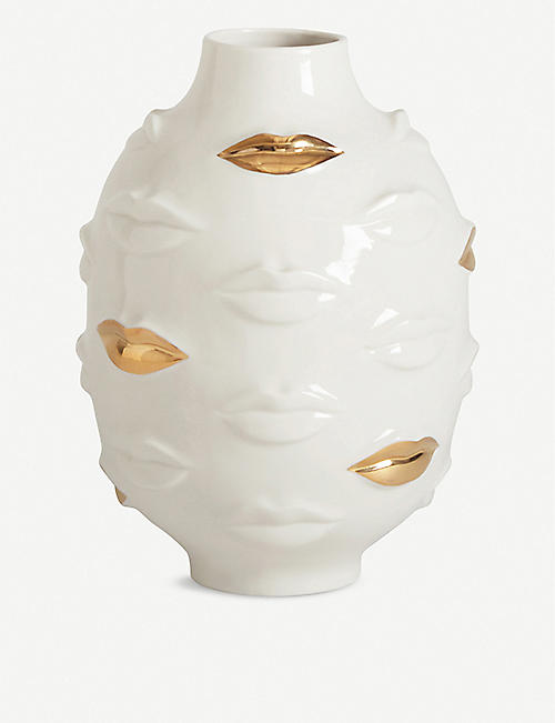 JONATHAN ADLER: Gilded Gala porcelain vase
