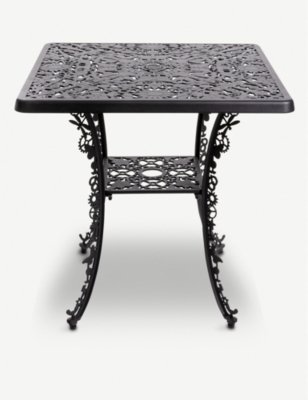 SELETTI: ALUMINIUM SQUARE TABLE INDUSTRY BLACK