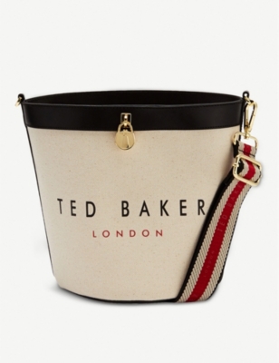 TED BAKER Jettia padlock canvas bucket bag Selfridges