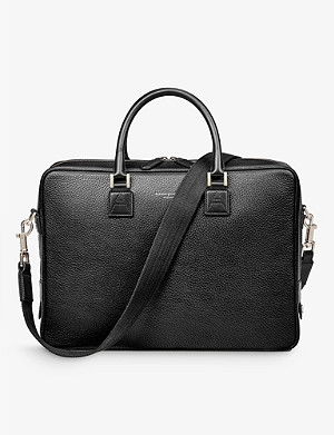 ASPINAL OF LONDON Mount Street full-grain leather laptop bag
