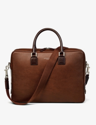 Aspinal Of London Mount Street Small Pebbled-leather Laptop Bag
