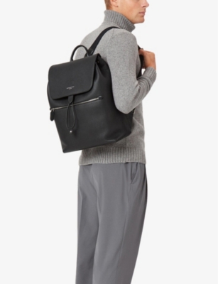 Aspinal Of London Mens Reporter Grained Leather Backpack