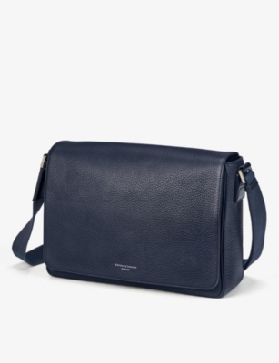 ASPINAL OF LONDON: Reporter logo-embellished leather messenger bag