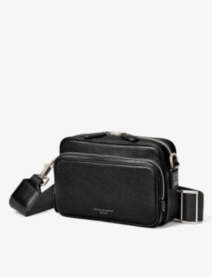 Aspinal Of London Mens Reporter Grained Leather Messenger Bag