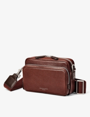 Aspinal Of London Womens Reporter East West Zipped Grained-leather Messenger Bag