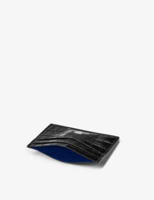 Aspinal Of London Slim Crocodile-embossed Leather Credit Card Case