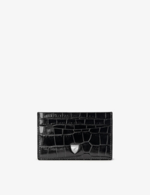 Aspinal Of London Slim Crocodile-embossed Leather Credit Card Case