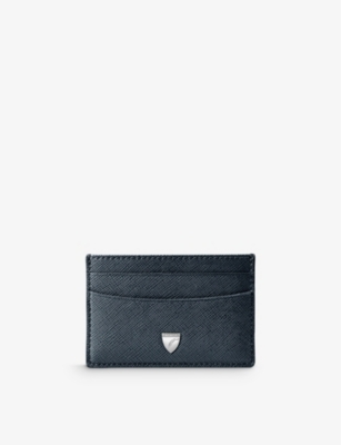 Shop Aspinal Of London Slim Saffiano-leather Credit Card Holder