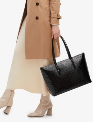 Shop Aspinal Of London Women's Regent Croc-embossed Leather Tote Bag