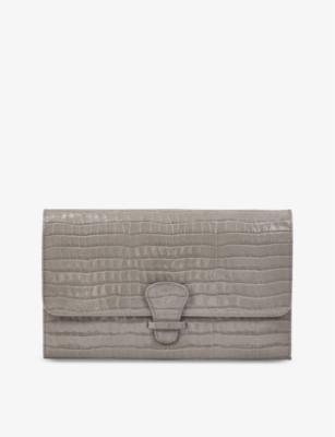 Aspinal Of London Classic Crocodile-embossed Leather Travel Wallet