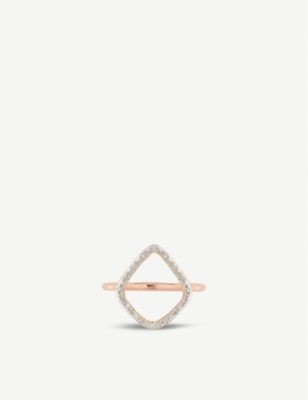 Monica Vinader Riva Hoop Cocktail 18ct Rose Gold Vermeil On Sterling Silver Diamond Ring In White