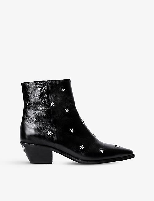 ZADIG&VOLTAIRE: Tyler star-embellished leather cowboy boots