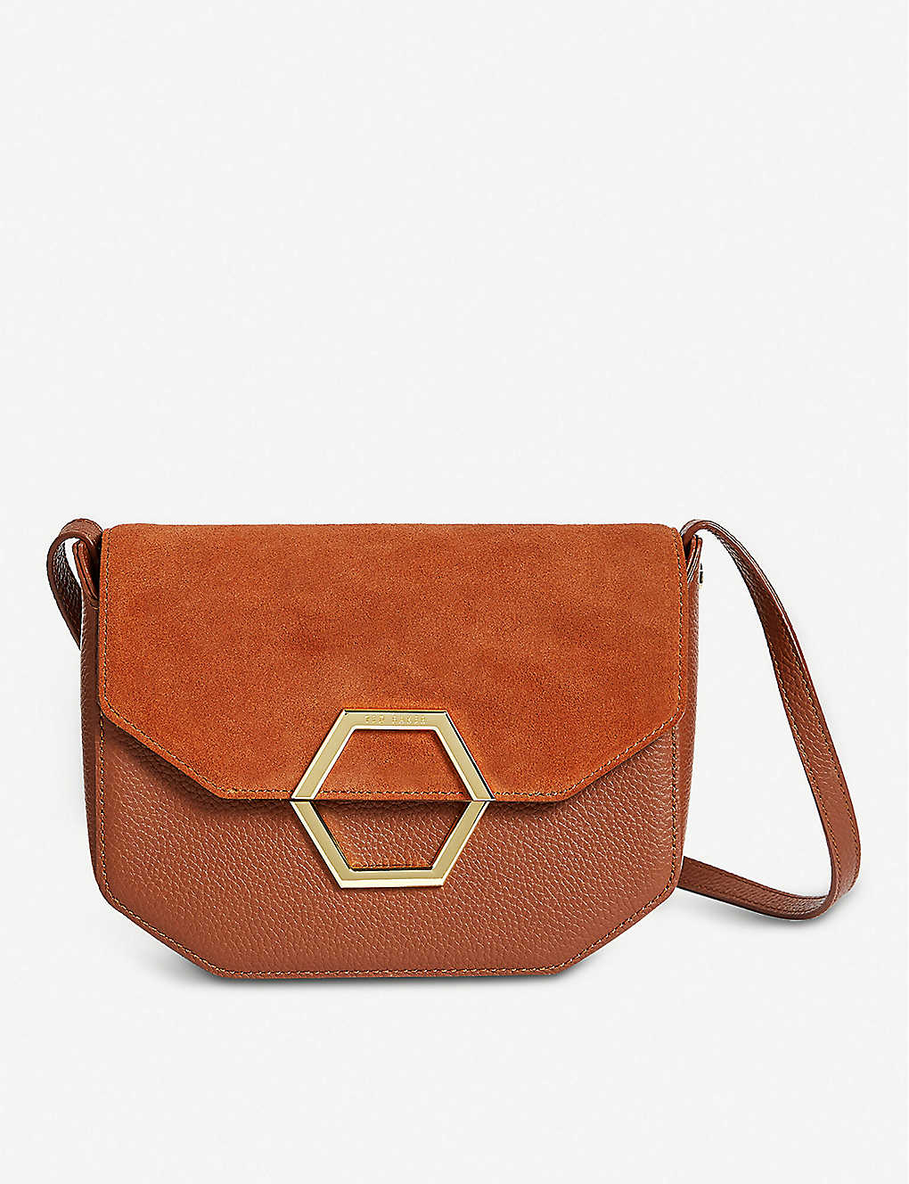 TED BAKER: Lenah leather and suede cross-body bag