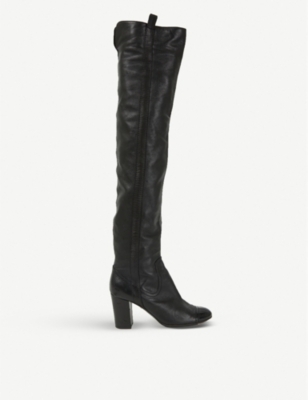 Chanel Thigh High Rubber Rain Boots Black for Women