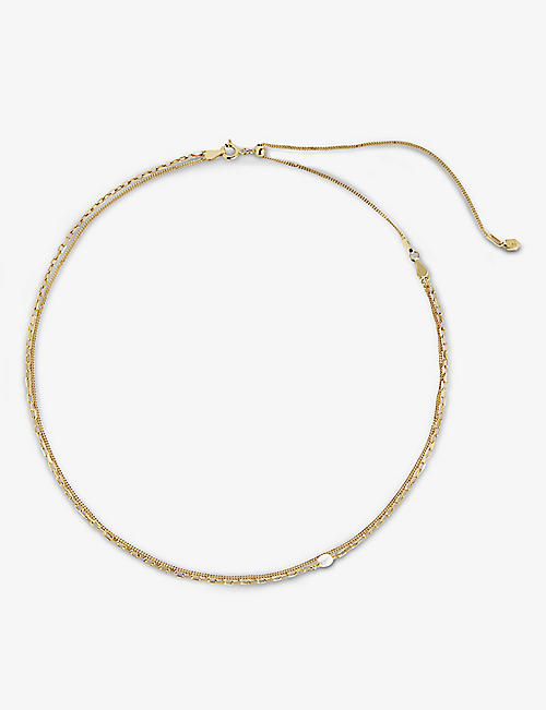 MARIA BLACK: Cantare 22ct yellow gold-plated sterling-silver and baroque freshwater pearl necklace