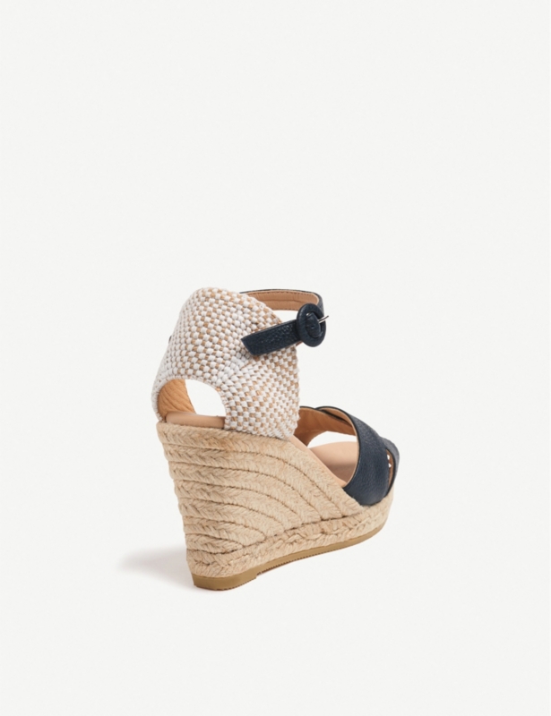 Angele woven leather wedge espadrilles
