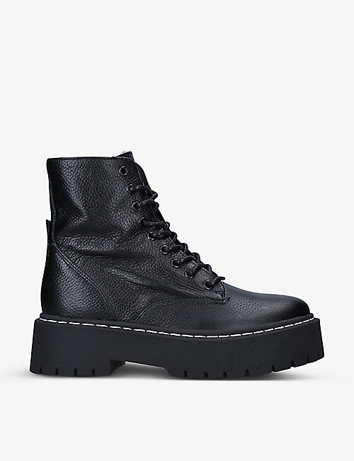 STEVE MADDEN: Skylar lace-up leather boots