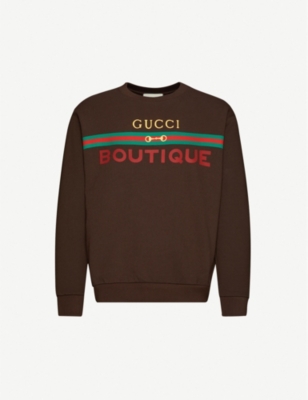 gucci stamp cotton sweatshirt