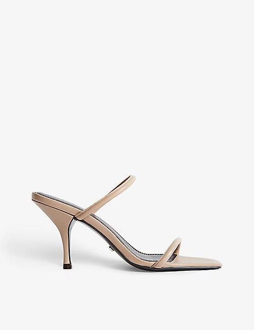 REISS: Magda backless heeled leather sandals