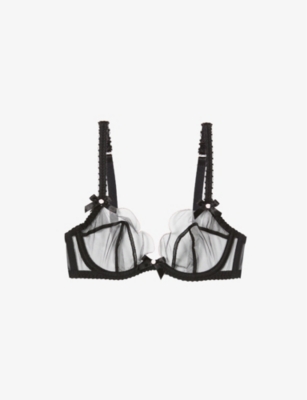 Agent Provocateur Womens Lorna Black Lorna Scalloped Mesh Underwired Bra